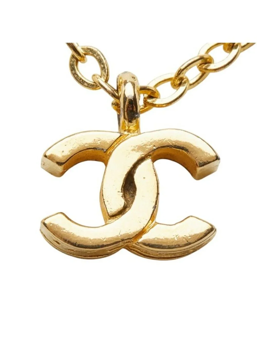Chanel Vintage CC Logo Necklace Gold Plated